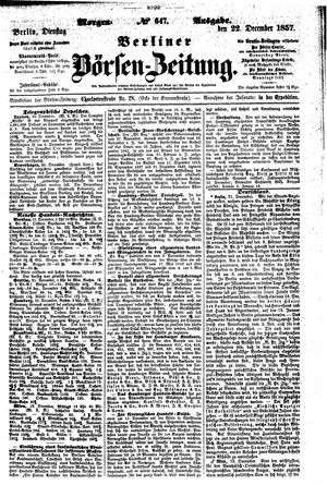 Berliner Börsen-Zeitung vom 22.12.1857