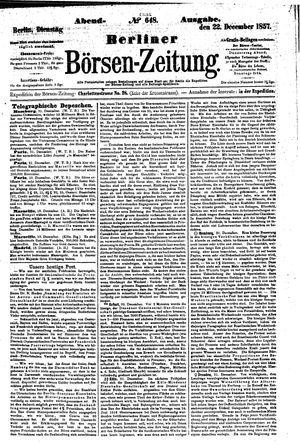 Berliner Börsen-Zeitung vom 22.12.1857