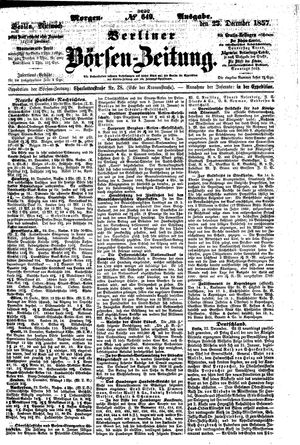 Berliner Börsen-Zeitung vom 23.12.1857