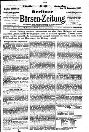 Berliner Börsen-Zeitung vom 23.12.1857