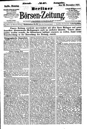 Berliner Börsen-Zeitung vom 29.12.1857