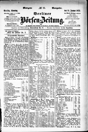 Berliner Börsen-Zeitung vom 14.01.1872