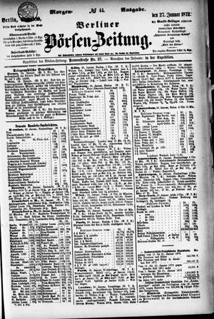 Berliner Börsen-Zeitung vom 27.01.1872