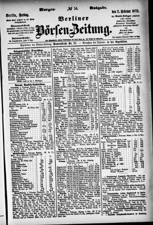 Berliner Börsen-Zeitung vom 02.02.1872