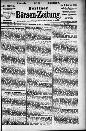 Berliner Börsen-Zeitung vom 07.02.1872