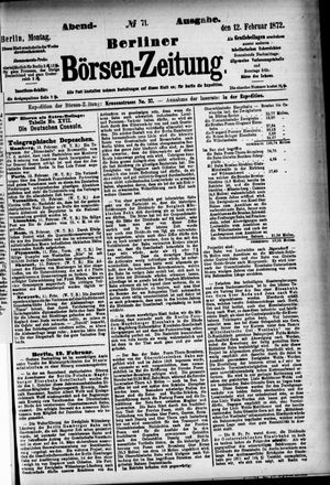 Berliner Börsen-Zeitung on Feb 12, 1872