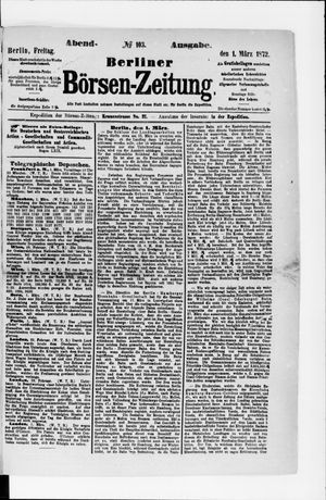 Berliner Börsen-Zeitung vom 01.03.1872