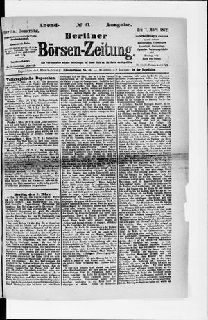 Berliner Börsen-Zeitung vom 07.03.1872