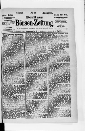 Berliner Börsen-Zeitung vom 11.03.1872