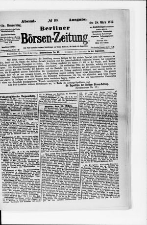 Berliner Börsen-Zeitung vom 28.03.1872