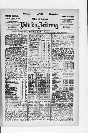 Berliner Börsen-Zeitung vom 03.04.1872