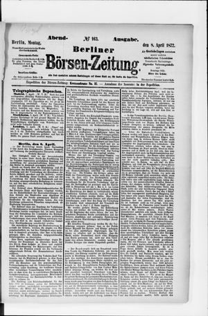 Berliner Börsen-Zeitung vom 08.04.1872