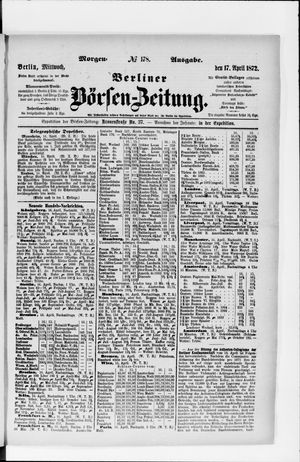 Berliner Börsen-Zeitung vom 17.04.1872