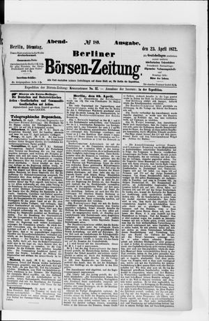 Berliner Börsen-Zeitung vom 23.04.1872