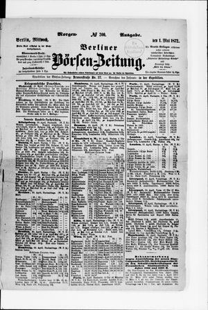 Berliner Börsen-Zeitung vom 01.05.1872