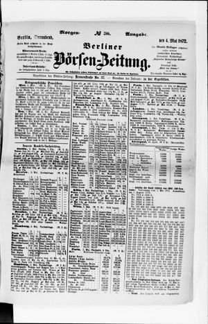 Berliner Börsen-Zeitung vom 04.05.1872