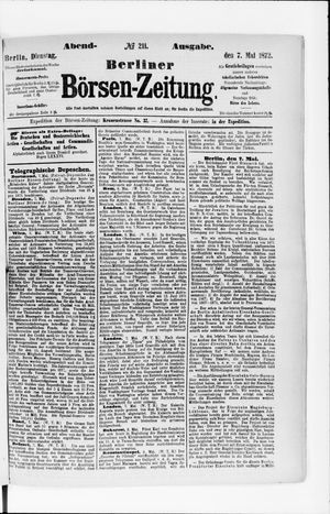 Berliner Börsen-Zeitung on May 7, 1872