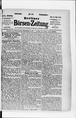 Berliner Börsen-Zeitung on May 14, 1872
