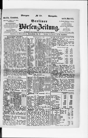 Berliner Börsen-Zeitung vom 18.05.1872