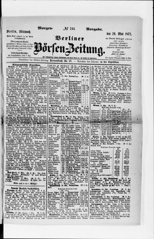 Berliner Börsen-Zeitung vom 29.05.1872