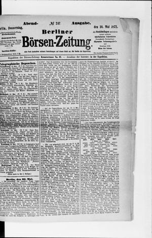 Berliner Börsen-Zeitung on May 30, 1872