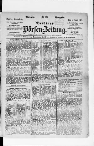 Berliner Börsen-Zeitung vom 01.06.1872