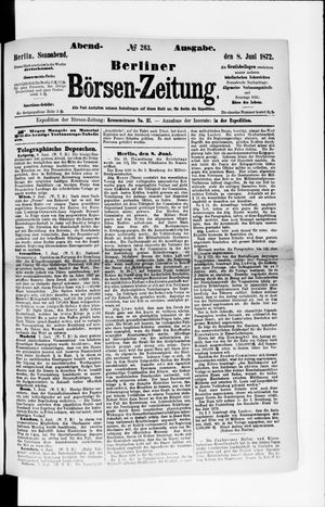 Berliner Börsen-Zeitung vom 08.06.1872