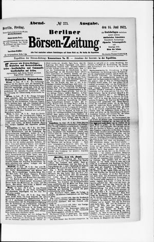Berliner Börsen-Zeitung vom 14.06.1872