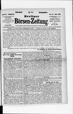 Berliner Börsen-Zeitung on Jun 15, 1872
