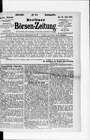 Berliner Börsen-Zeitung vom 18.06.1872
