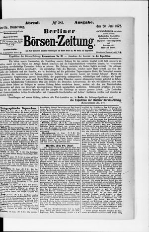 Berliner Börsen-Zeitung vom 20.06.1872
