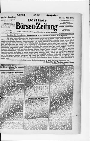 Berliner Börsen-Zeitung vom 22.06.1872