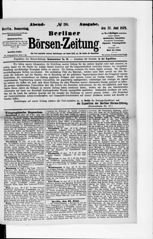 Berliner Börsen-Zeitung on Jun 27, 1872