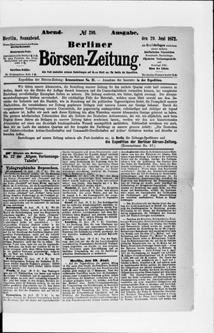 Berliner Börsen-Zeitung vom 29.06.1872