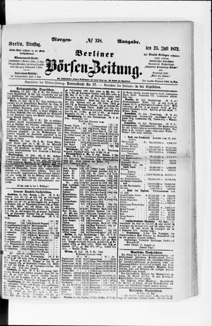 Berliner Börsen-Zeitung vom 23.07.1872