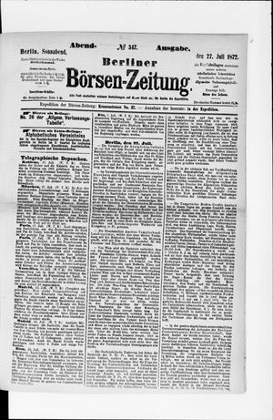Berliner Börsen-Zeitung vom 27.07.1872