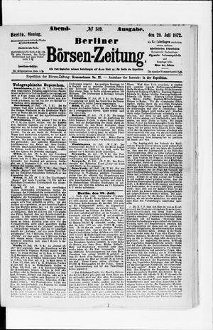 Berliner Börsen-Zeitung vom 29.07.1872