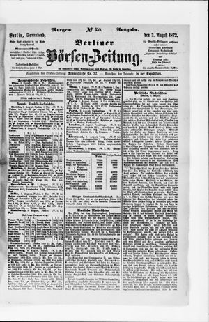 Berliner Börsen-Zeitung vom 03.08.1872