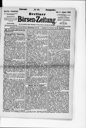 Berliner Börsen-Zeitung vom 03.08.1872