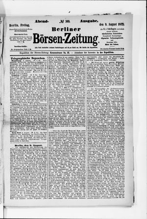 Berliner Börsen-Zeitung vom 09.08.1872