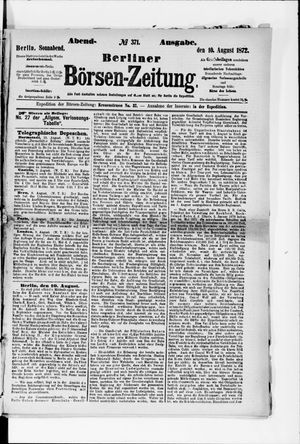 Berliner Börsen-Zeitung on Aug 10, 1872