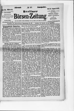 Berliner Börsen-Zeitung vom 14.08.1872