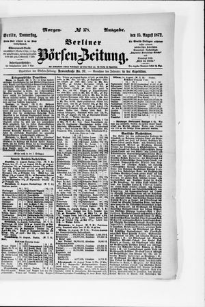 Berliner Börsen-Zeitung vom 15.08.1872