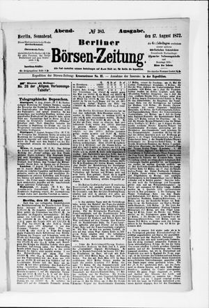 Berliner Börsen-Zeitung on Aug 17, 1872