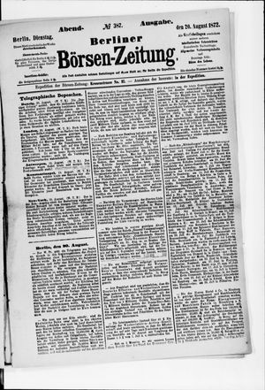 Berliner Börsen-Zeitung vom 20.08.1872