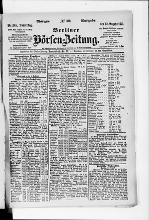 Berliner Börsen-Zeitung vom 22.08.1872