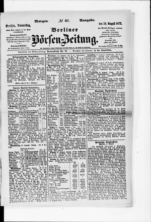 Berliner Börsen-Zeitung vom 29.08.1872