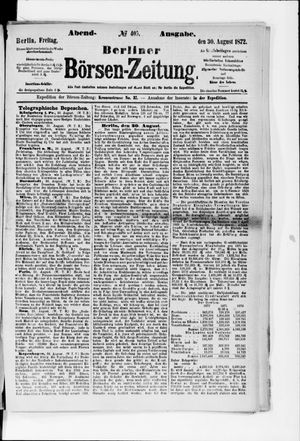 Berliner Börsen-Zeitung vom 30.08.1872