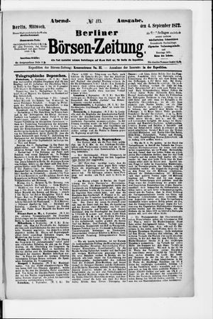 Berliner Börsen-Zeitung vom 04.09.1872