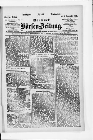 Berliner Börsen-Zeitung vom 06.09.1872